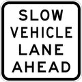 900x900mm Slow Vehicle Lane Ahead Sign | Roadworks | Uniform Safety Signs
