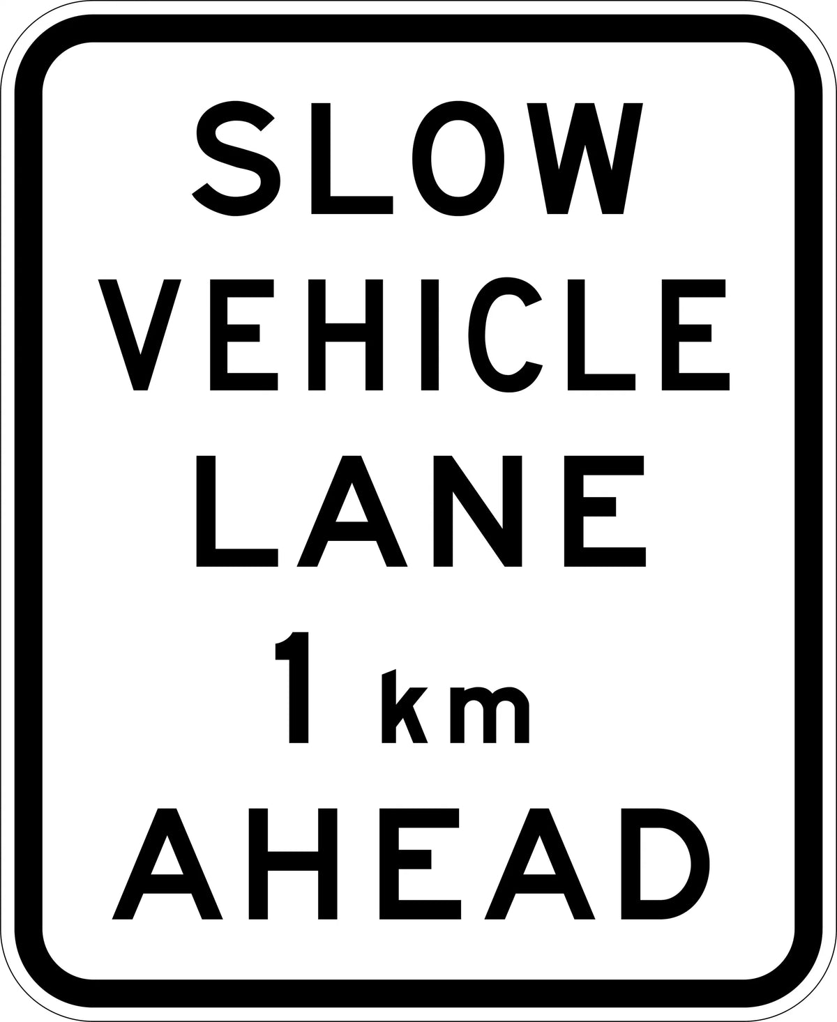 Aluminium Slow Vehicle Lane Sign | Roadworks | Uniform Safety Signs