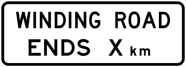 1100x400mm Winding Road Ends Sign | Roadworks | Uniform Safety Signs