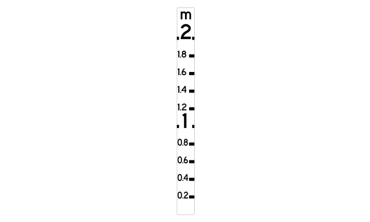 0-2m Aluminium Depth Marker | Waterway Safety | Uniform Safety Signs