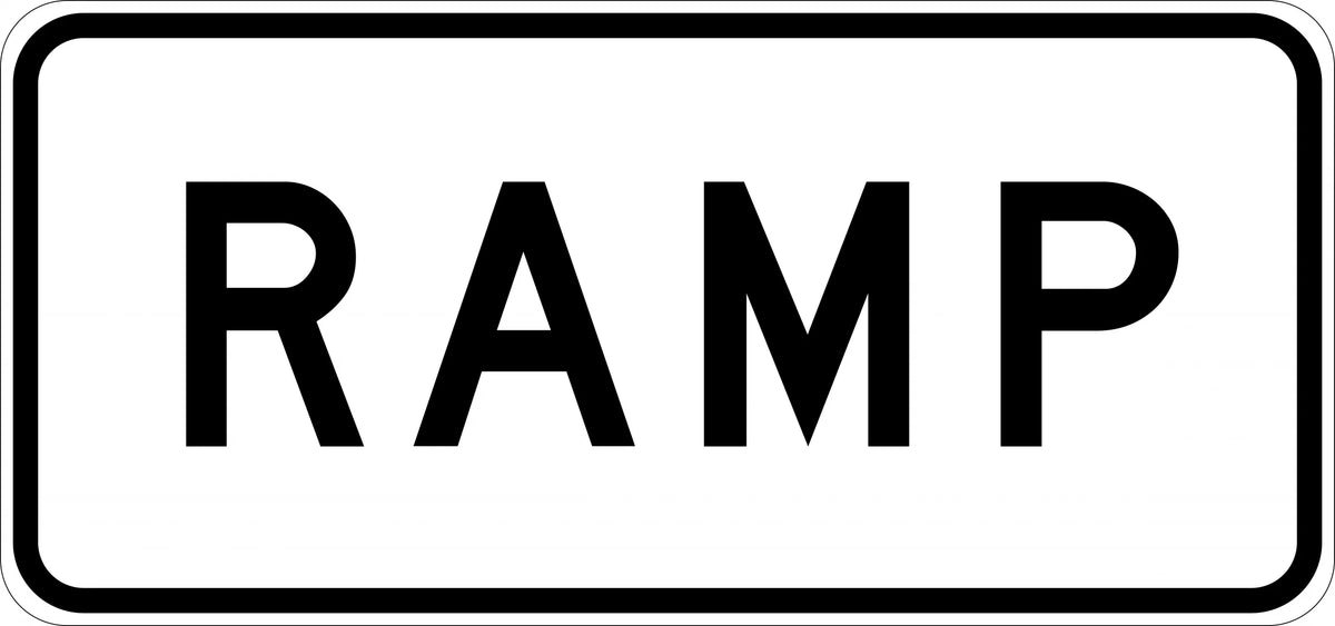 Aluminium Ramp Sign | Loading Docks and Driveways | Uniform Safety Signs