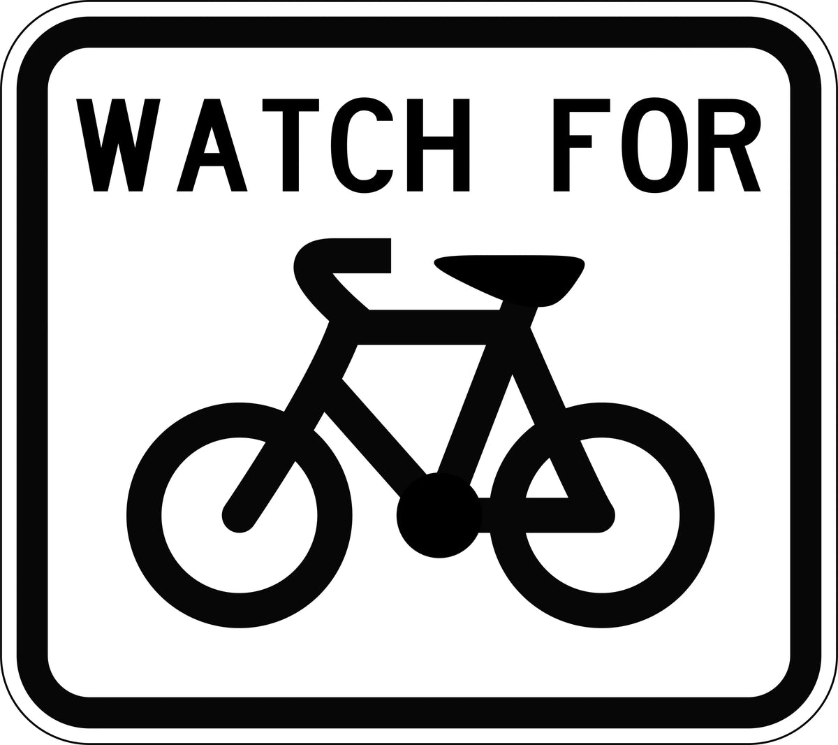 Aluminium Watch For Bicycles Sign | Urban Roadworks | Uniform Safety Signs