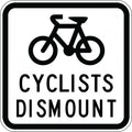 1200x300mm 6mm Corflute Cyclists Dismount Reflective Sign