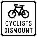 1200x300mm 6mm Corflute Cyclists Dismount Class 1 Reflective Sign | Uniform Safety Signs