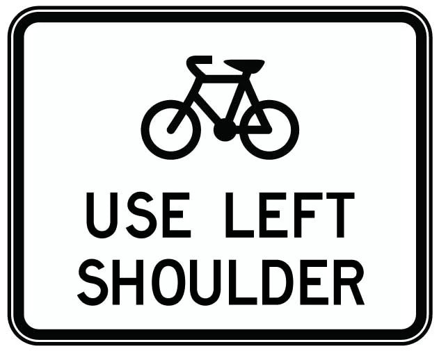 Aluminium Bicycles Use Left Shoulder | Roadworks | Uniform Safety Signs