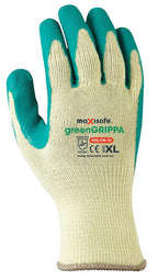 Green Grippa Knitted Poly Cotton Glove with Green Latex Palm - view 2