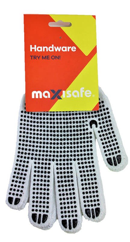 Bleached Knitted Poly Cotton Polka Dot Glove - view 2