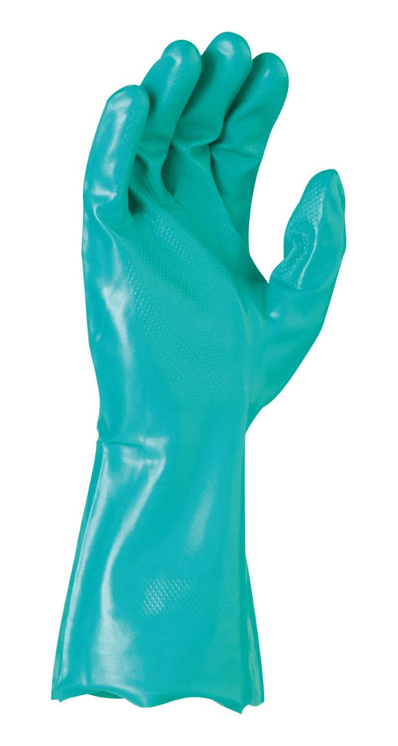 Green Nitrile Chemical Glove 33cm - view 2