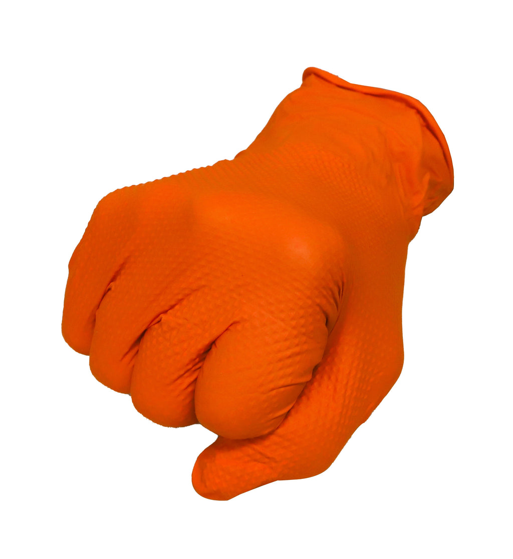 Orange Shield Extra Heavy Duty Nitrile Gloves with Diamond Grip - view 2