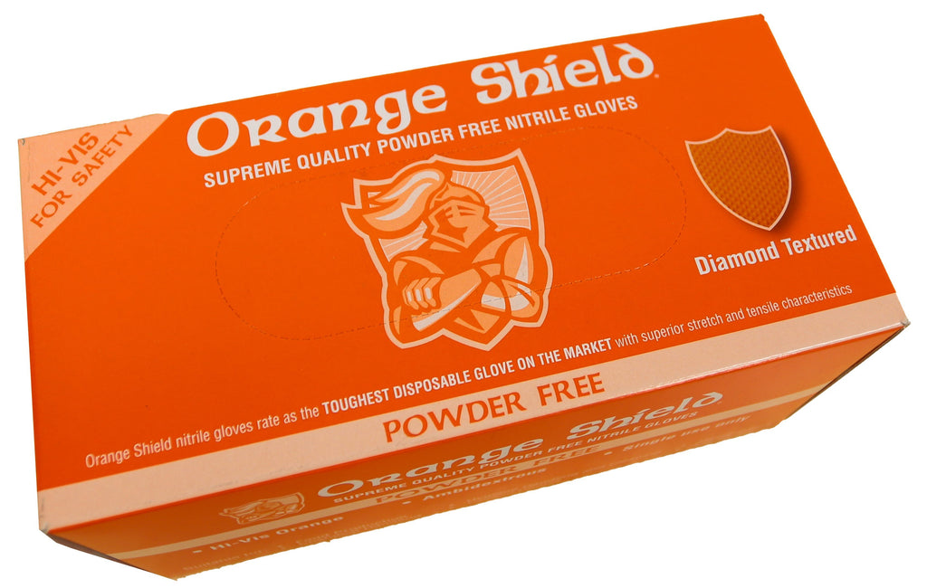 Orange Shield Extra Heavy Duty Nitrile Gloves with Diamond Grip - view 3