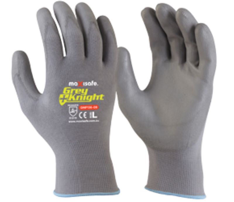 Grey Nylon PU Coated Safety Glove - view 2