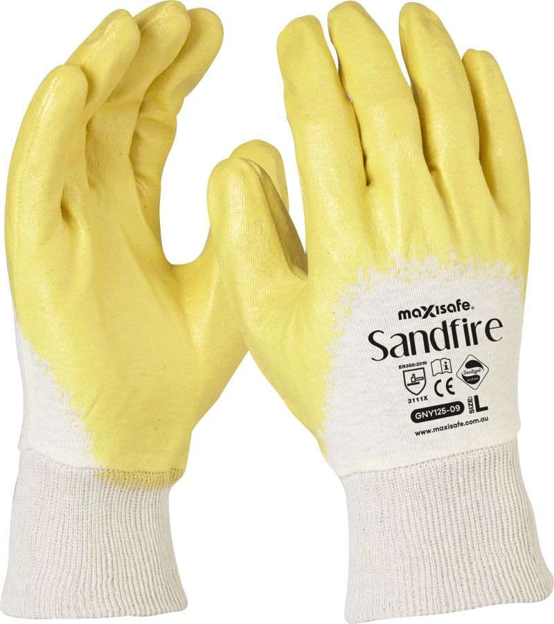 Yellow Nitrile Dipped Jersey Glove - view 1