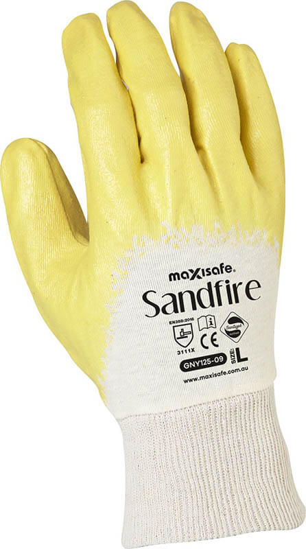 Yellow Nitrile Dipped Jersey Glove - view 2