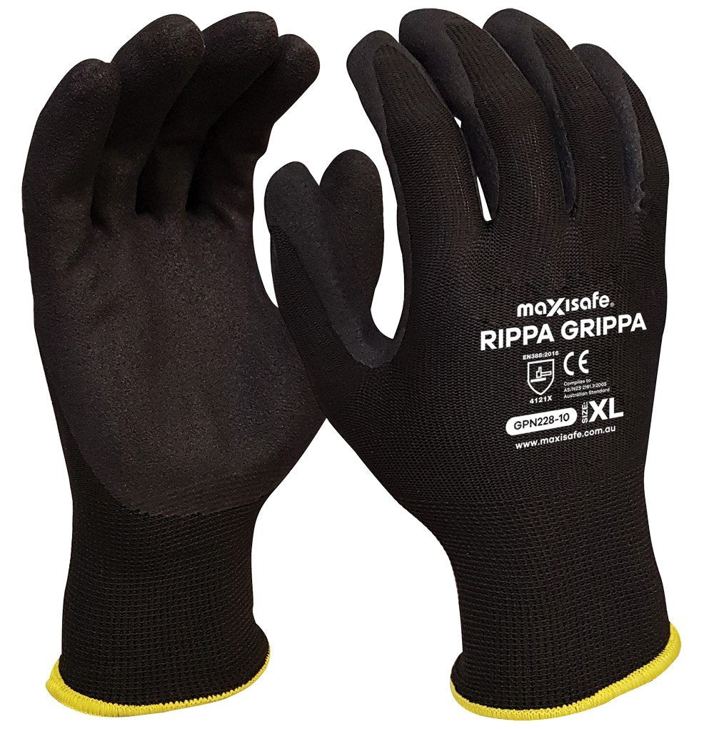 Rippa Grippa Black Nitrile Coated Synthetic Glove - view 1