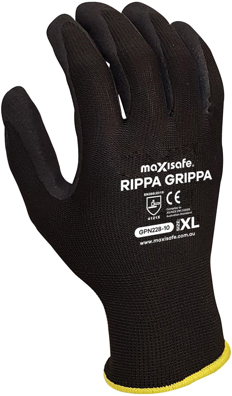 Rippa Grippa Black Nitrile Coated Synthetic Glove - view 2