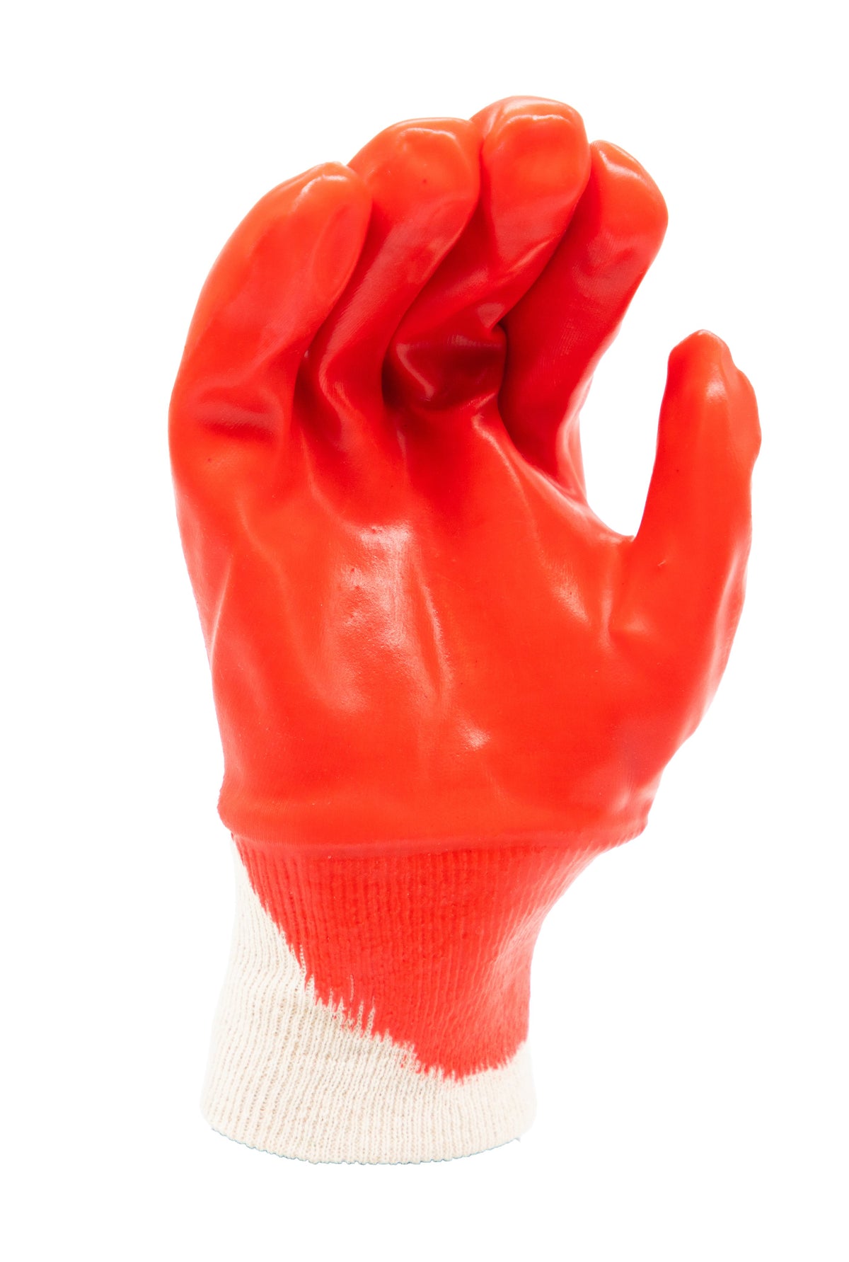 Red PVC Single Dipped Knit Wrist Gloves - view 3