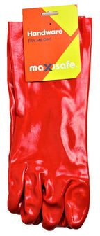 Red PVC Single Dipped Safety Gloves - view 2