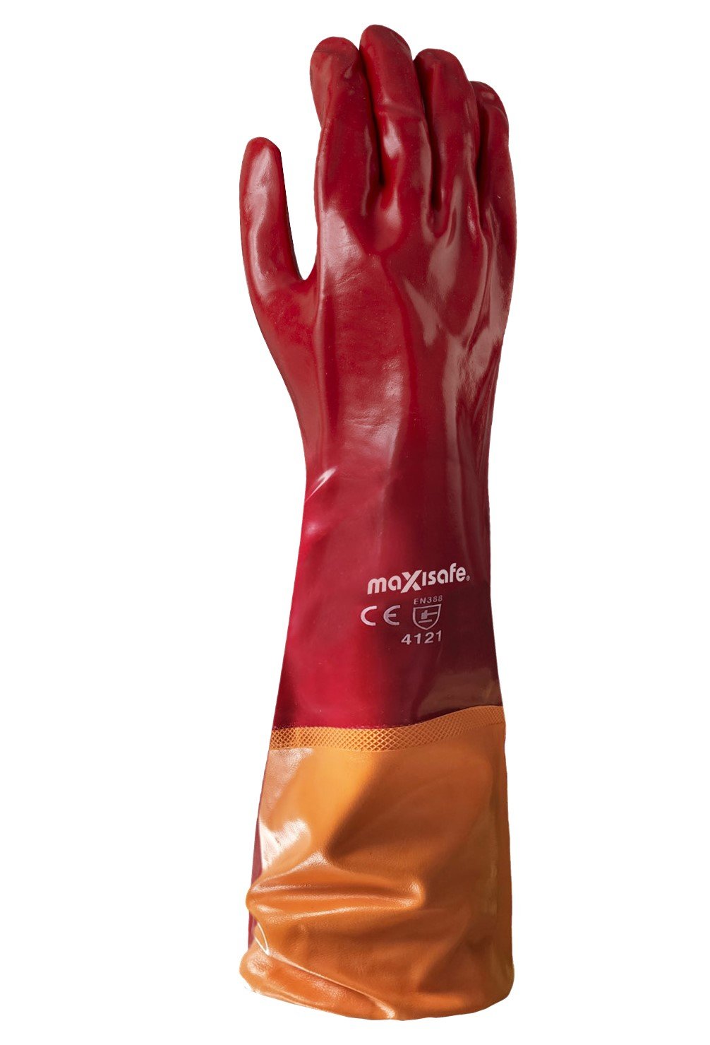 Red PVC Gauntlet Glove - view 2