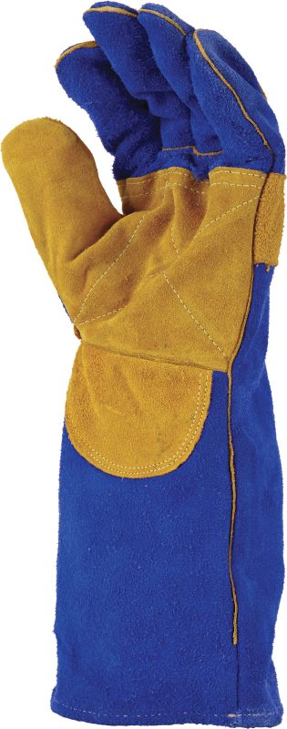 Blue & Gold Welders Gauntlet Reinforced Cross-Stitched - view 2