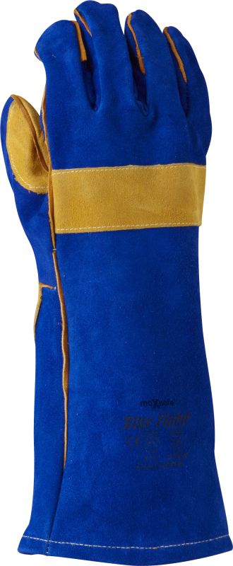 Blue & Gold Welders Gauntlet Reinforced Cross-Stitched - view 3
