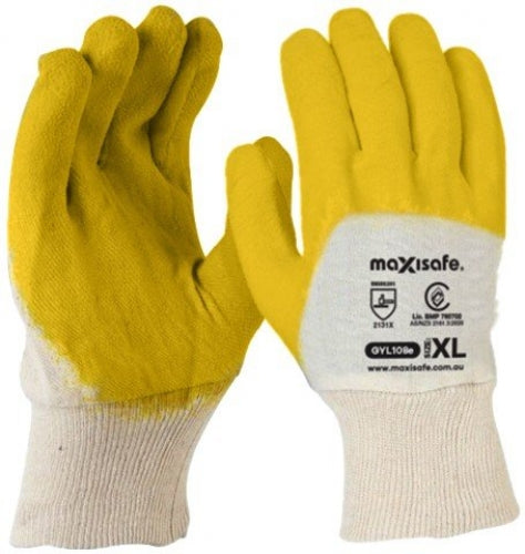 Economy Yellow Latex Glass Gripper Glove - view 1