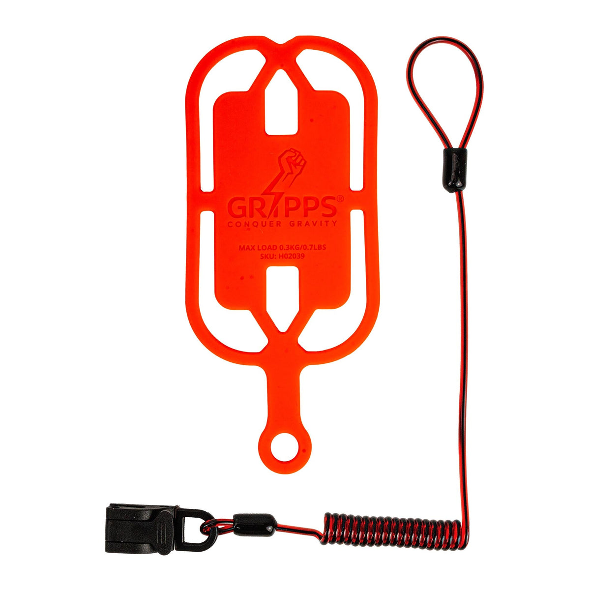 GRIPPS Phone Gripper with Coil Tether (Non-Conductive)