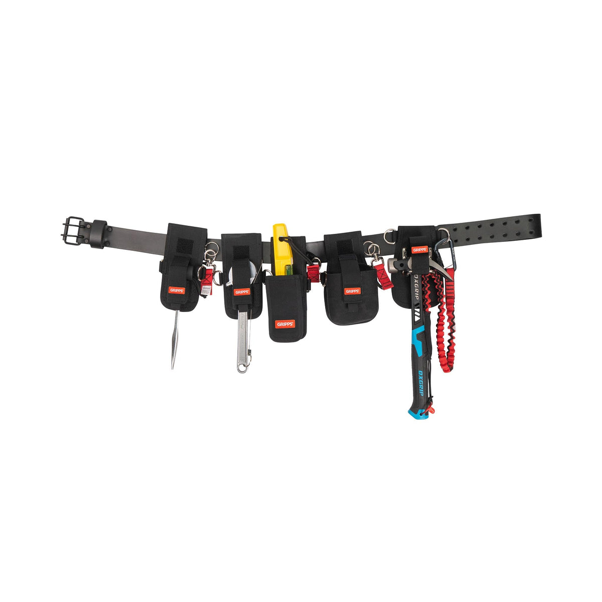 GRIPPS Scaffolders Kit - 5 Tool Retractable with Leather Belt - Size Small