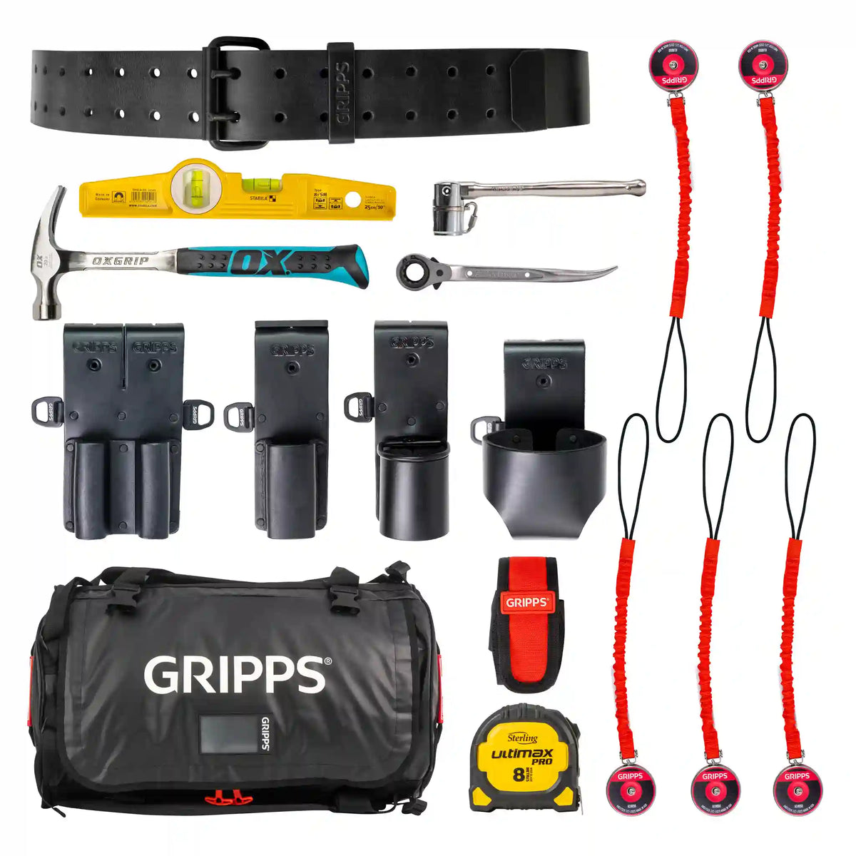 GRIPPS Scaffolders Kit - Leather 5 Tool Retractable