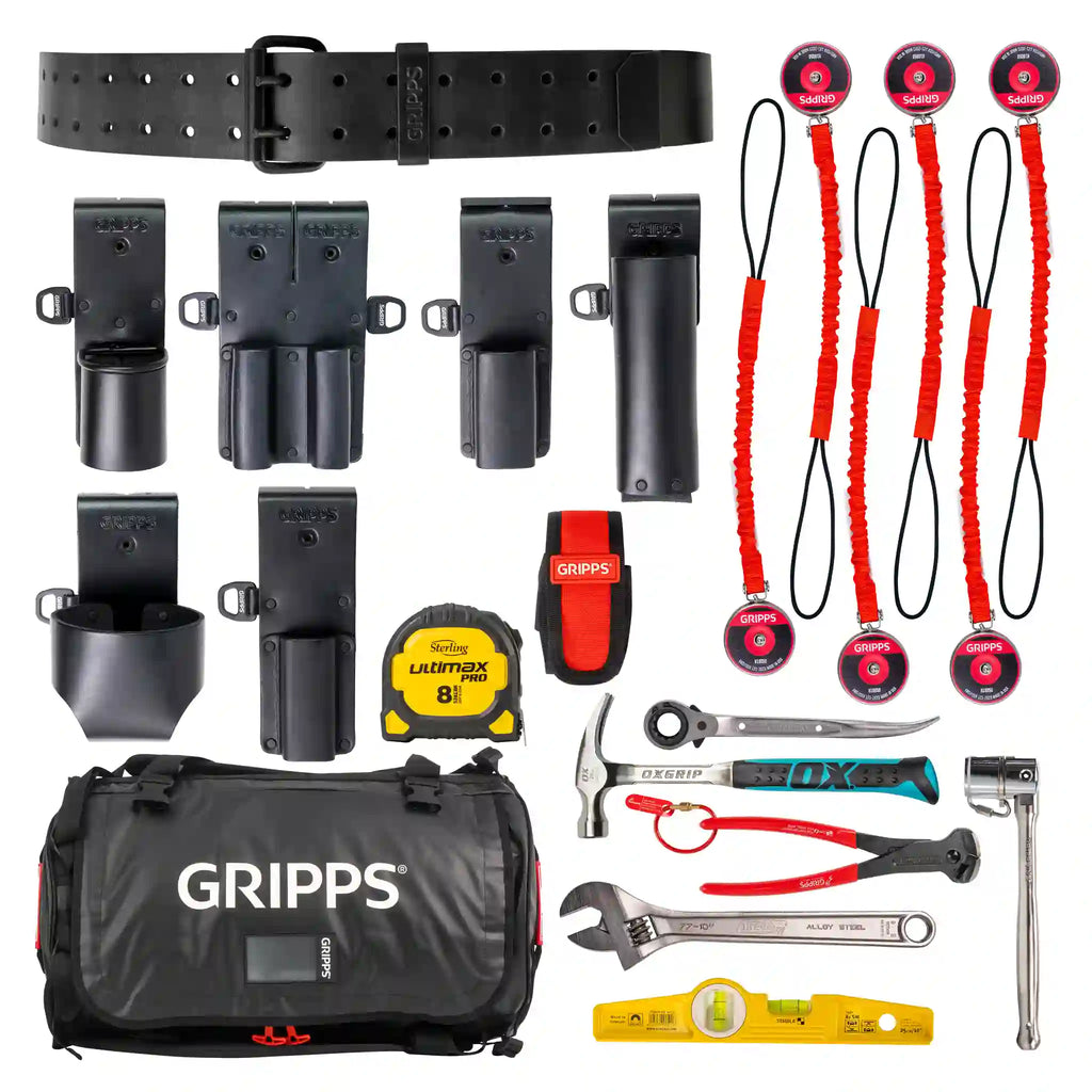GRIPPS Scaffolders Kit - Leather 7 Tool Retractable