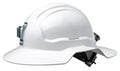 White Broadbrim Hard Hat Non-Vented with Metal Miners Bracket - view 1