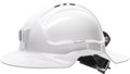 White Broadbrim Hard Hat with Plastic Miners Bracket - view 1