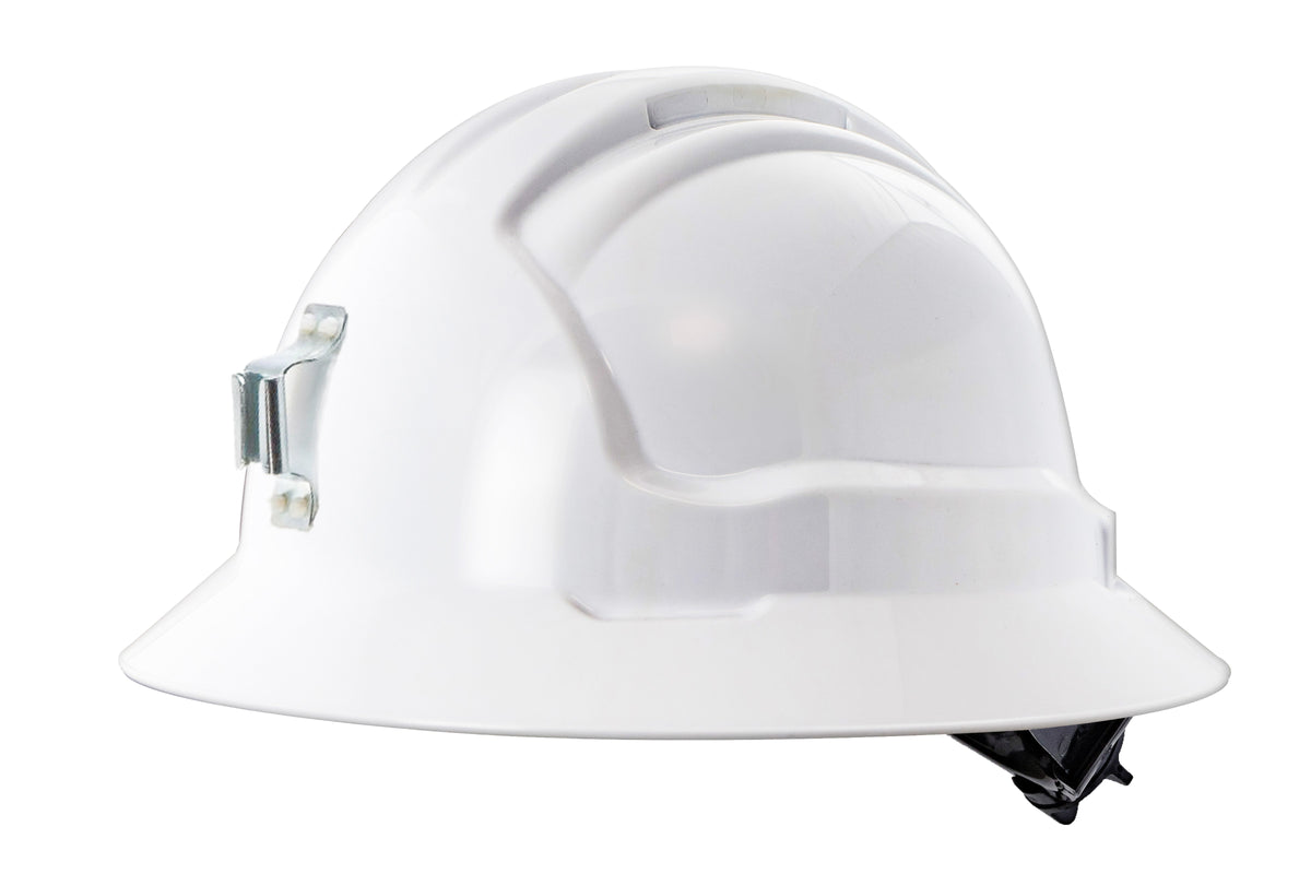 Full Brim Non-Vented Hard Hat with Lamp Bracket