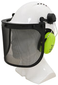 Forestry Kit - White Helmet with Mesh Visor and Earmuffs - view 1