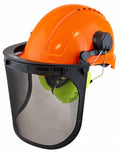 Forestry Kit - Orange Helmet with Mesh Visor & Earmuff
