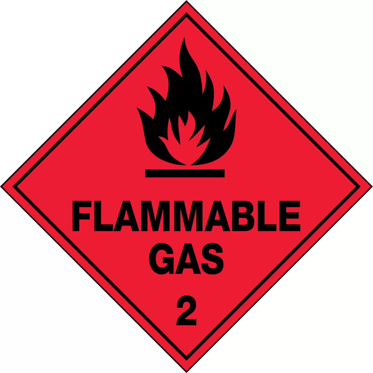 270x270mm Flammable Gas 2 Label | Gas Storage | Uniform Safety Signs