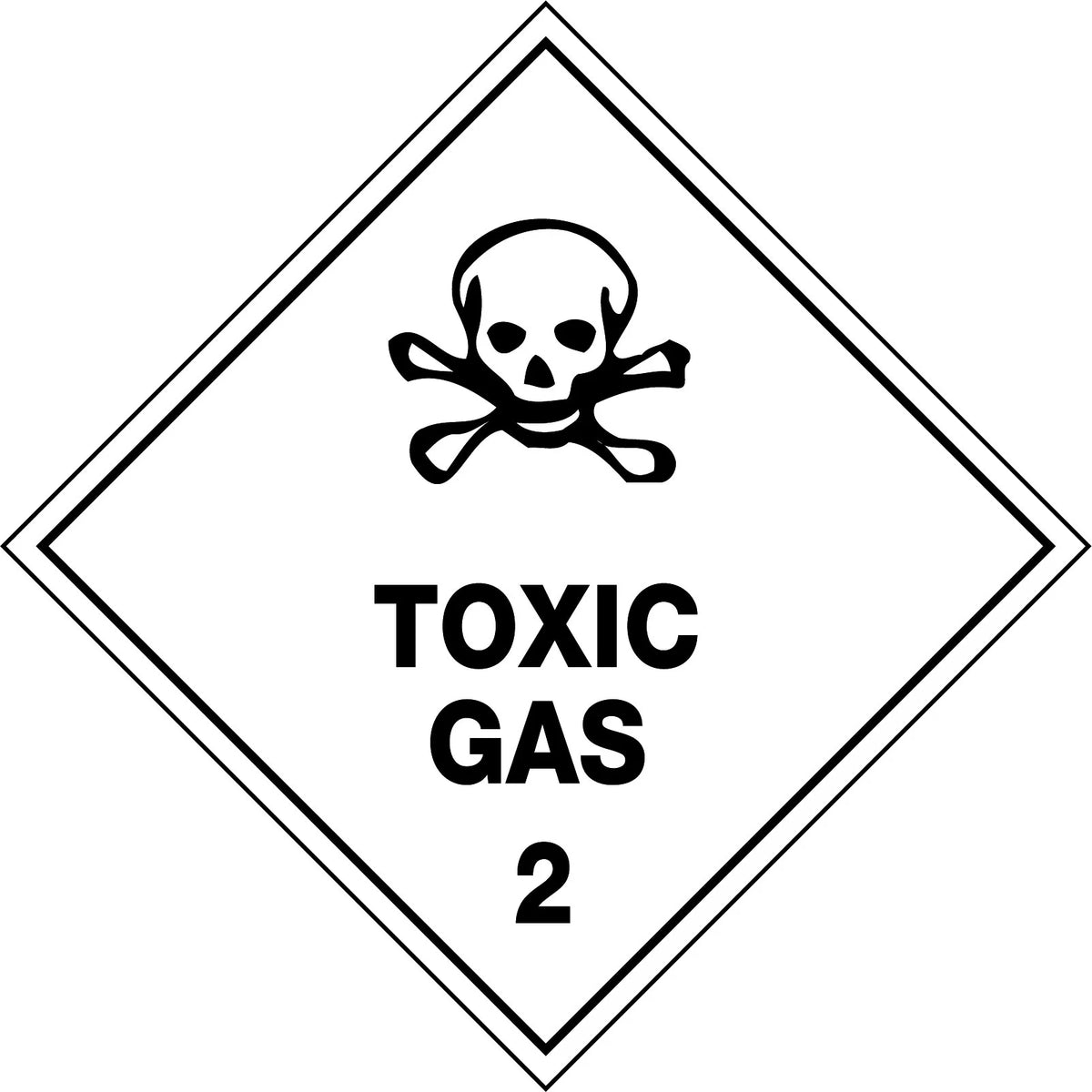 Toxic Gas 2 Hazchem Labels | Chemical Storage | Uniform Safety Signs