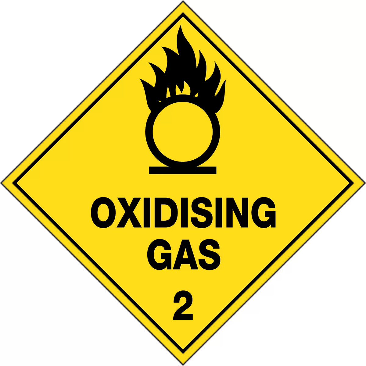 100x10cm Oxidising Gas 2 Labels | Chemical Storage | Uniform Safety Signs