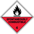 Metal Spontaneously Combustible 4 Label | Chemical Storage | Uniform Safety Signs
