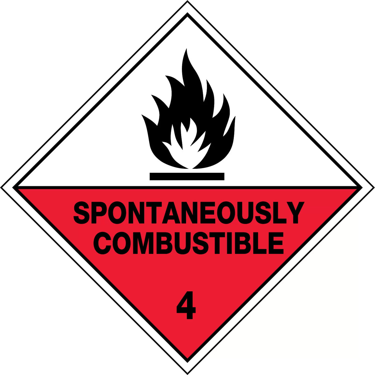 Spontaneously Combustible 4 Labels | Chemical Storage | Uniform Safety Signs
