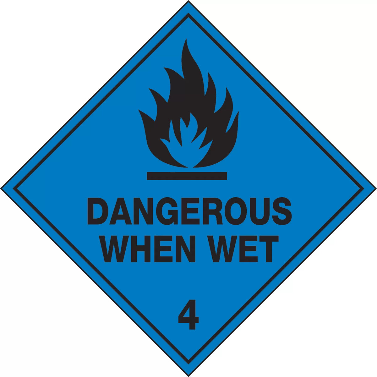 Dangerous When Wet 4 Hazchem Labels | Chemical Storage | Uniform Safety Signs