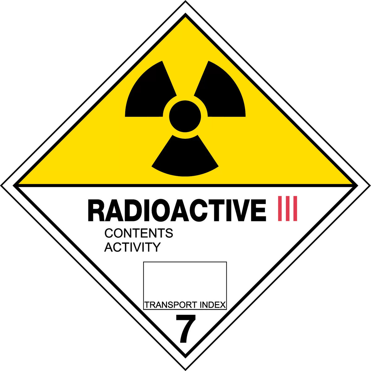 Magnetic Radioactive III Labels | Hazchem Transport | Uniform Safety Signs