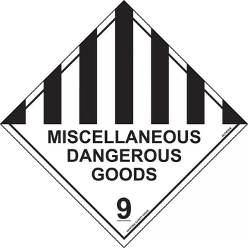 100x100mm Miscellaneous DG 9 Labels | Chemical Storage | Uniform Safety Signs