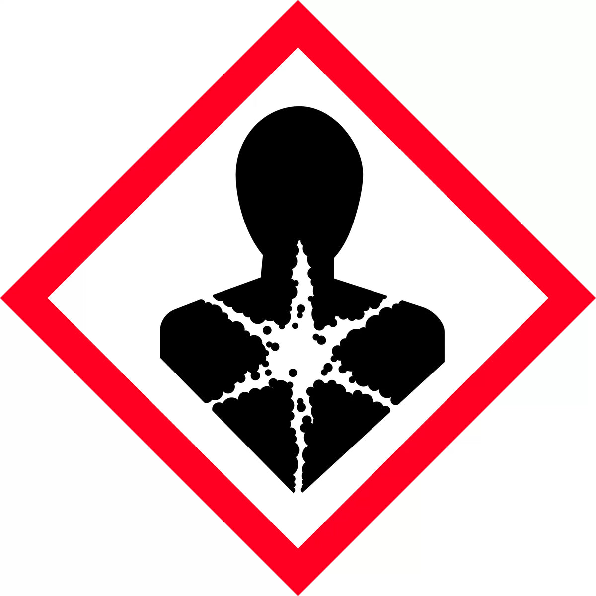 100x100mm Health Hazard Labels | Chemical Storage | Uniform Safety Signs