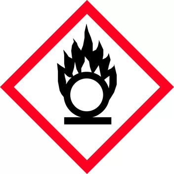100x100mm Oxidising Picto Labels | Chemical Storage | Uniform Safety Signs