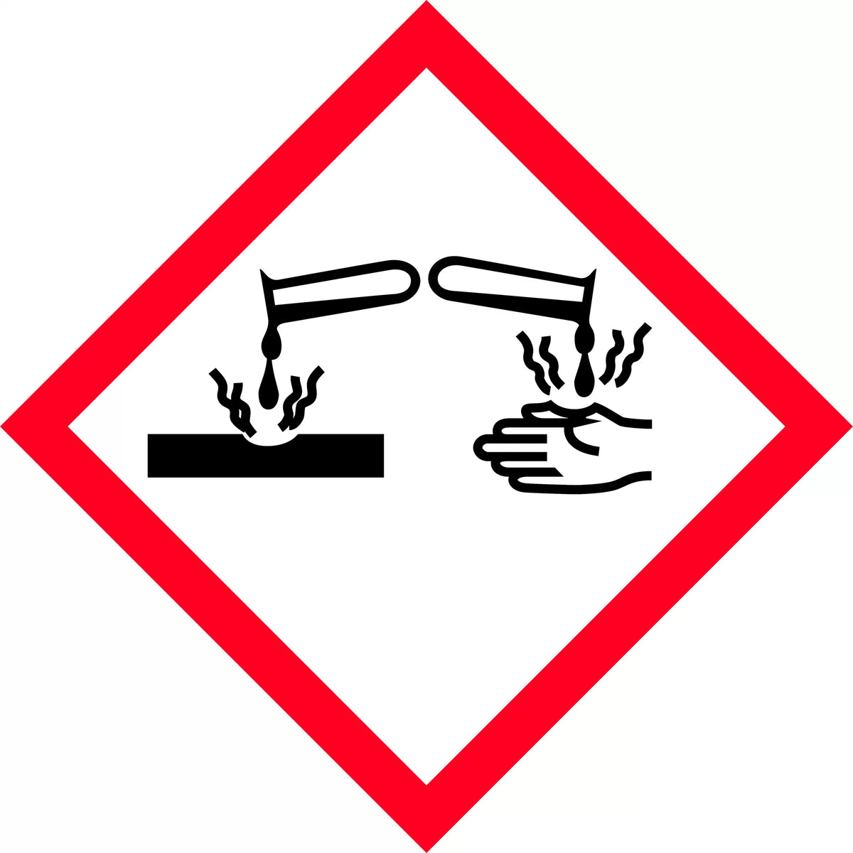 Metal Corrosive Picto Label | Chemical Storage | Uniform Safety Signs