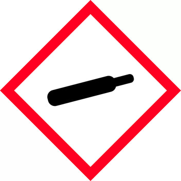 100x100mm Gas Cylinder Labels | Gas Storage Areas | Uniform Safety Signs