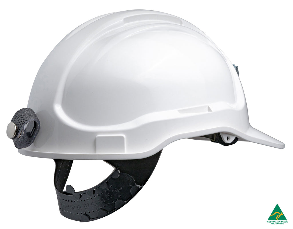 Non-Vented Hard Hat with Sliplock Harness and Metal Lamp Bracket - view 2