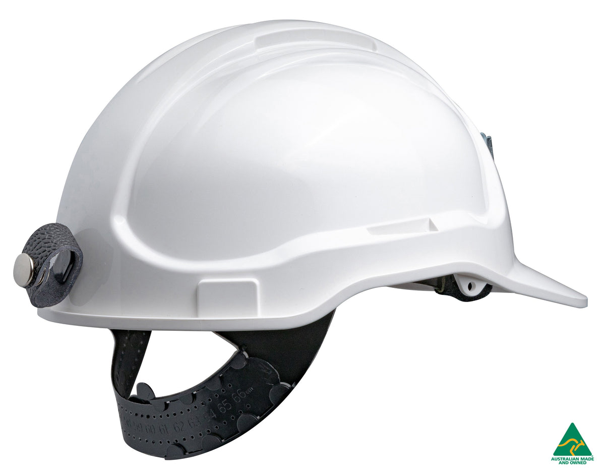 Non-Vented Hard Hat with Sliplock Harness and Metal Lamp Bracket - view 2