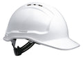 Vented Hard Hat with Sliplock Harness - White