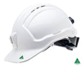 Vented Safety Helmet with Ratchet Harness